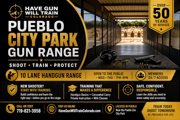 Pueblo City Park Gun Range and firearms training in Pueblo Colorado