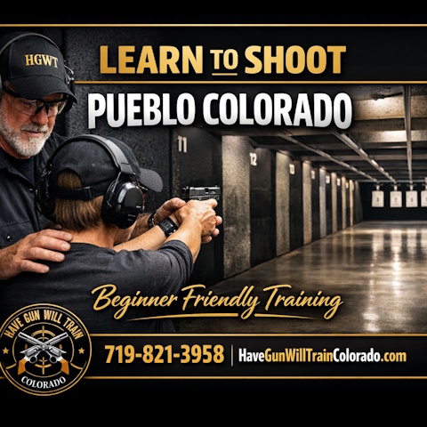 Learn to shoot in Pueblo Colorado with professional firearms training classes for beginners