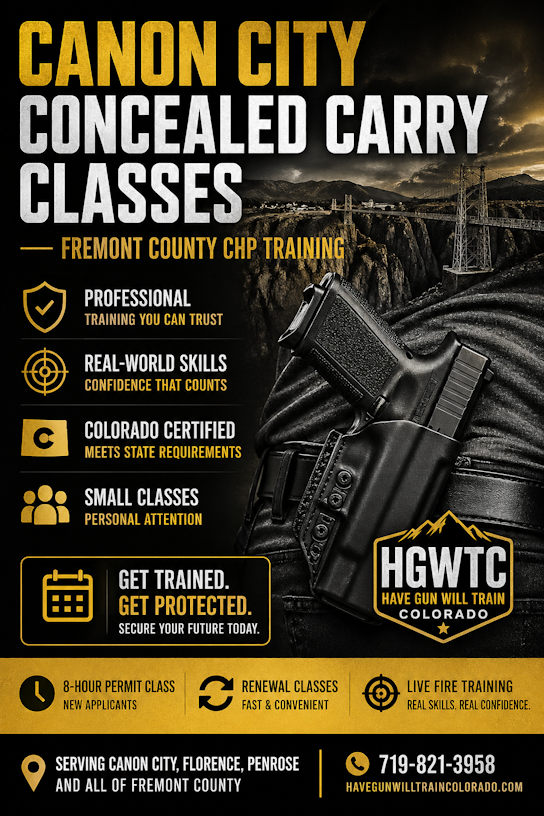 Canon City concealed carry classes Fremont County Colorado handgun training